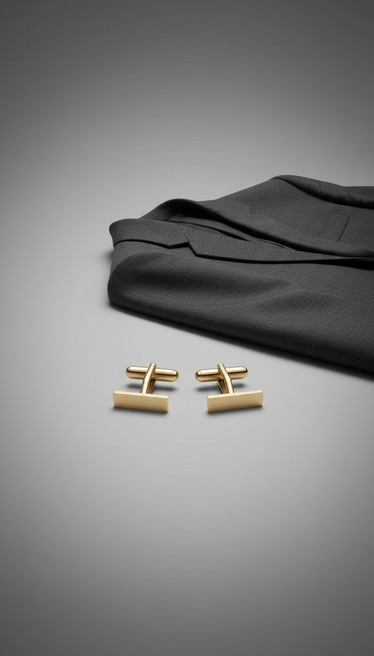 Subtle Gold minimalist cufflinks set